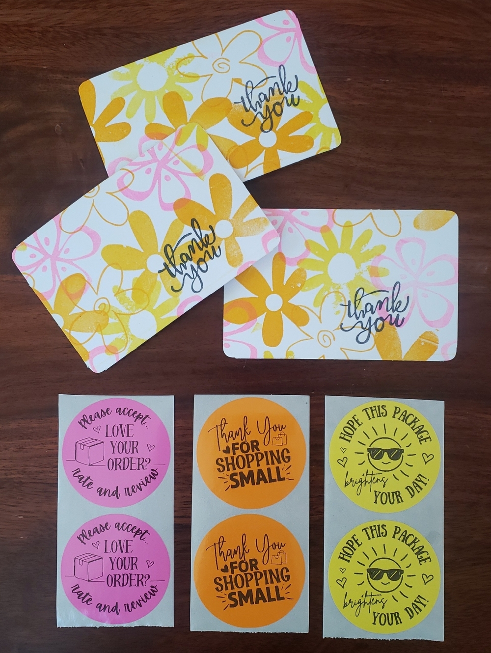 Coordinated Packaging Bundle | Thank You Cards + Stickers + Polymailers | Floral